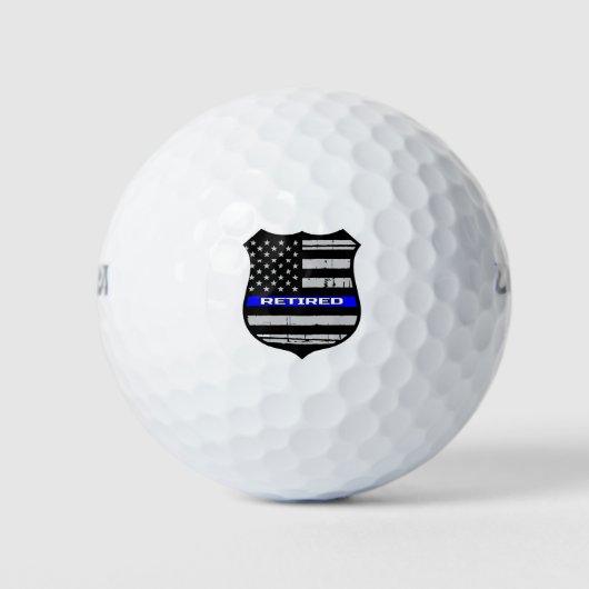 Politiebadge Blue Line met pensioen Golfballen (Voorkant)