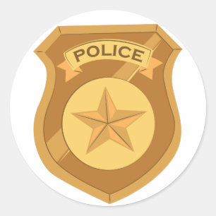 Politiebadge Ronde Sticker