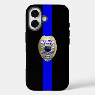 Politiebadge Thin Blue Line Hoesje-Mate iPhone Cas iPhone 16 Hoesje