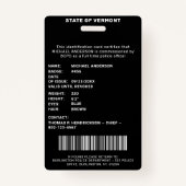 Politiebeambte Aangepaste foto-Logo-ID Badge (Achterkant)