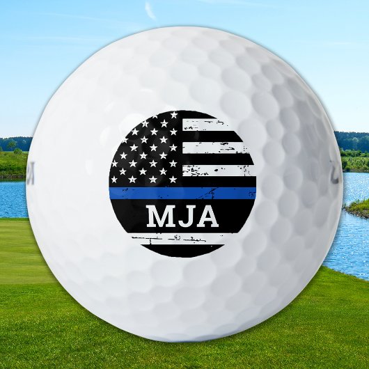 Politiebeambte Douane Monogram Thin Blue Line Golfballen