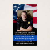 Politiebeambte Funeral Prayer Kaart Thin Blue Line (Voorkant)