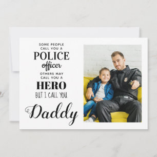 Politiebeambte Hero Dad Day Foto Feestdagenkaart