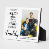 Politiebeambte Hero Dad Day Foto Fotoplaat (Zijkant)