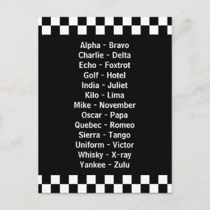 Politiebeambte Phonetic Alphabet Emergency Radio Briefkaart