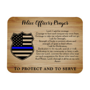 Politiebeambte Prayer Rustic Thin Blue Line Magneet