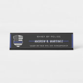 Politiebeambte Thin Blue Line Badge Politie Bureau Naambordje (Voorkant)