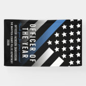 Politiebeambte van het Jaar Thin Blue Line Medewer Spandoek (Horizontaal)