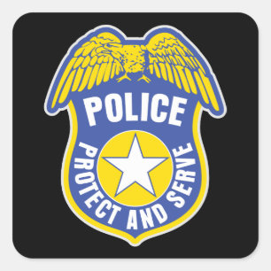 Politiebescherming en -toegangspasje vierkante sticker