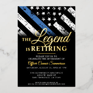 Politieblauwe lijn Vlaggenwet Handhavingsbevoegdhe Folie Uitnodiging