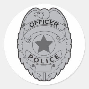 POLITIEBUREAU BADGE RONDE STICKER