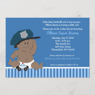 POLITIEBUREAU Cop Baby shower nodigt 5x7 uit Kaart