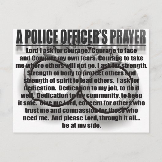 POLITIEBUREAUS PRAYER BRIEFKAART (Voorkant)
