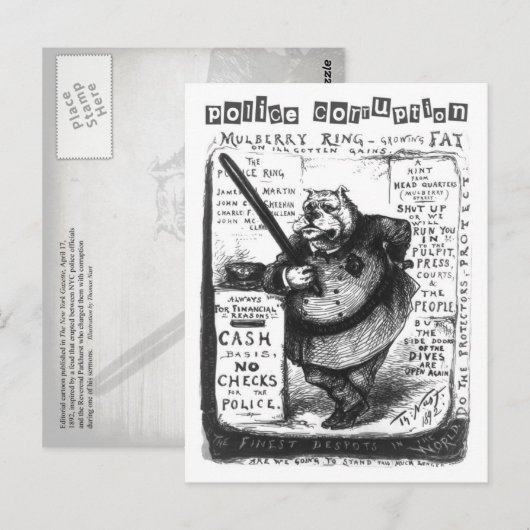 Politiecorruptie - Beschermen de beschermers? Briefkaart (Voorkant / Achterkant)