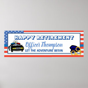 Politiedienst Amerikaanse vlag Retirement Poster
