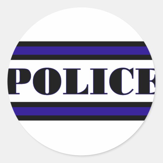 Politiefamilie Ronde Sticker (Voorkant)