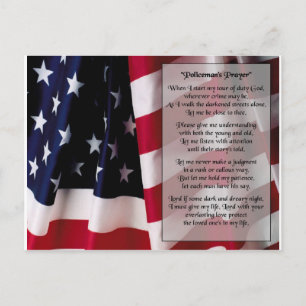 politiegebed zwart afdrukken briefkaart