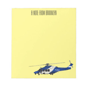 Politiehelikopter cartoon illustratie notitieblok