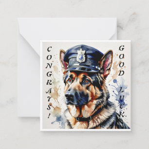 Politiehond Afstuderen Notecard Notitiekaartje