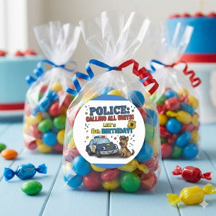 Politiehond Alle Eenheden Bellen Jongens Verjaarda Ronde Sticker