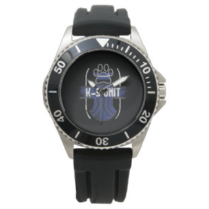 Politiehond K-9 Thin Blue Line Memorial Horloge