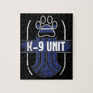 Politiehond K-9 Thin Blue Line Memorial Puzzle Legpuzzel