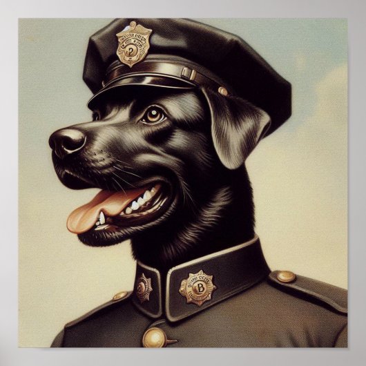 politiehond schilderen poster (Voorkant)