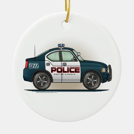 Politieinterceptor Car Car Ornament (Voorkant)