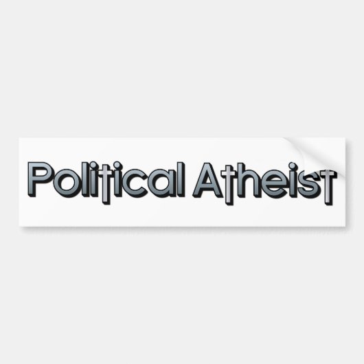 Politiek atheïst bumpersticker (Voorkant)
