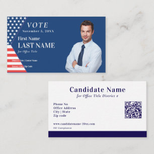 Politieke Aangepaste Verkiezingscampagne Blauwe Ka Visitekaartje