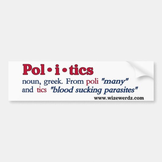 Politieke bumpersticker (Voorkant)