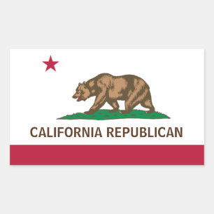 Politieke Californische Republikeinse vlag Rechthoekige Sticker