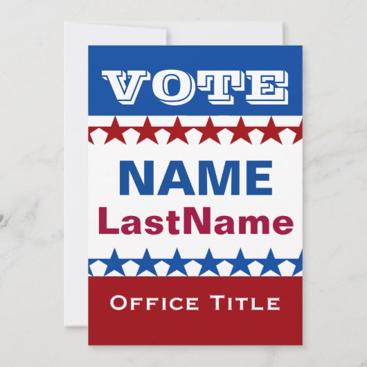 Politieke campagne kaart (Achterkant)