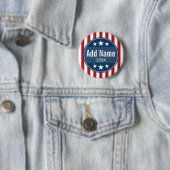 Politieke campagne - patriottische sterren en stri ronde button 5,7 cm (In situ)