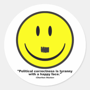 politieke correctheid ronde sticker