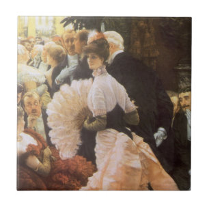 Politieke dame van James Tissot,  Victoriaans Tegeltje