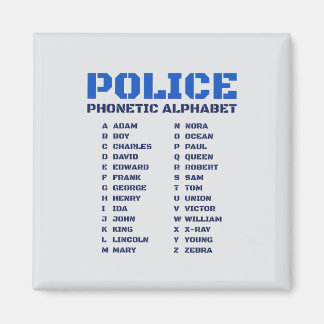Politieke Fonetische Alfabet Adam - Zebra Magneet
