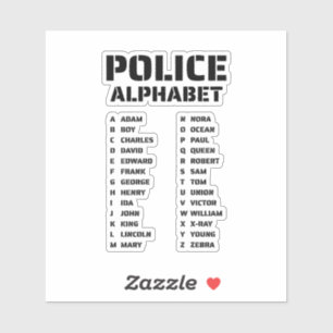 Politieke Fonetische Alfabet Gids Sticker