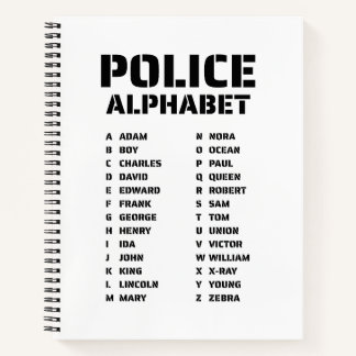 Politieke Fonetische Alfabet Spiraal Notebook Notitieboek