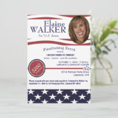 Politieke Fundraiser-uitnodiging met foto Kaart (Staand voorkant)