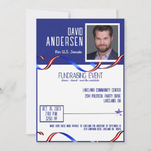 Politieke Fundraiser-uitnodiging met foto Kaart
