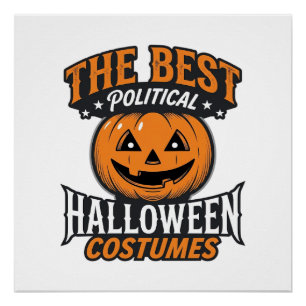 Politieke Halloween Kostuum Pompoen Vintage Shirt_ Perfect Poster