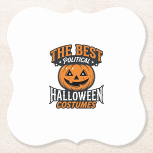 Politieke Halloween Kostuum Pompoen Vintage T-shir Kartonnen Onderzetters