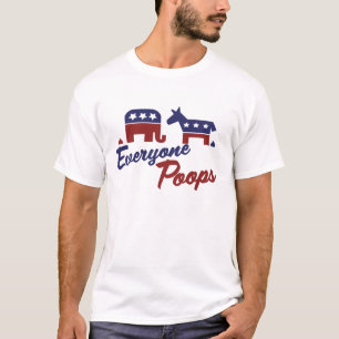 Politieke Humor Iedereen Poops T-shirt