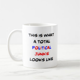 politieke junkie , totaal koffiemok