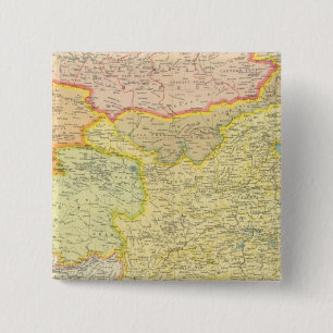 Politieke kaart China Vierkante Button 5,1 Cm