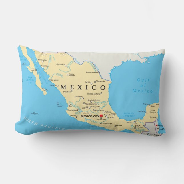 Politieke kaart Mexico Kussen (Voorkant)