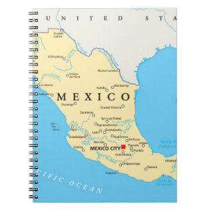 Politieke kaart Mexico Notitieboek