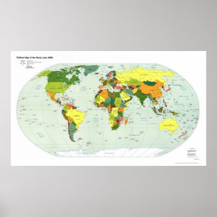 politieke kaart van de wereld - 1998 poster