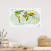 politieke kaart van de wereld - 1998 poster (Keuken)